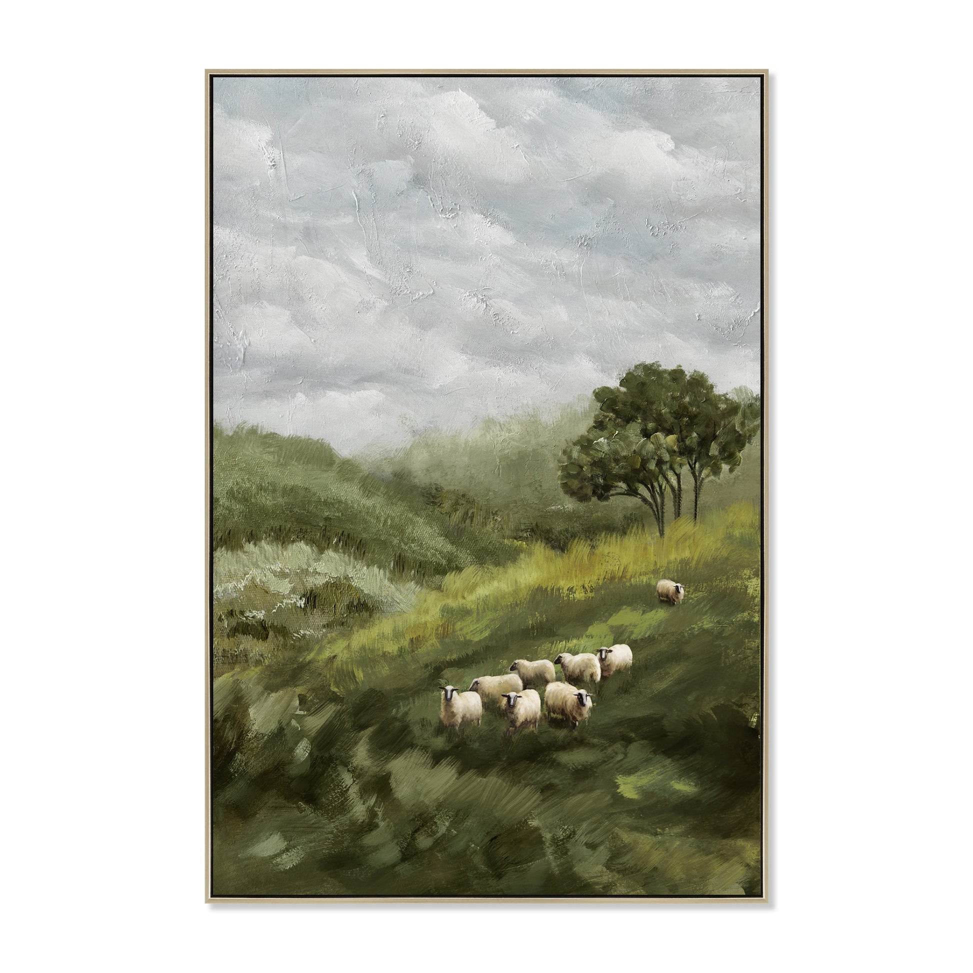 80 x 120cm Framed Canvas - Natural