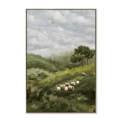 80 x 120cm Framed Canvas - Natural