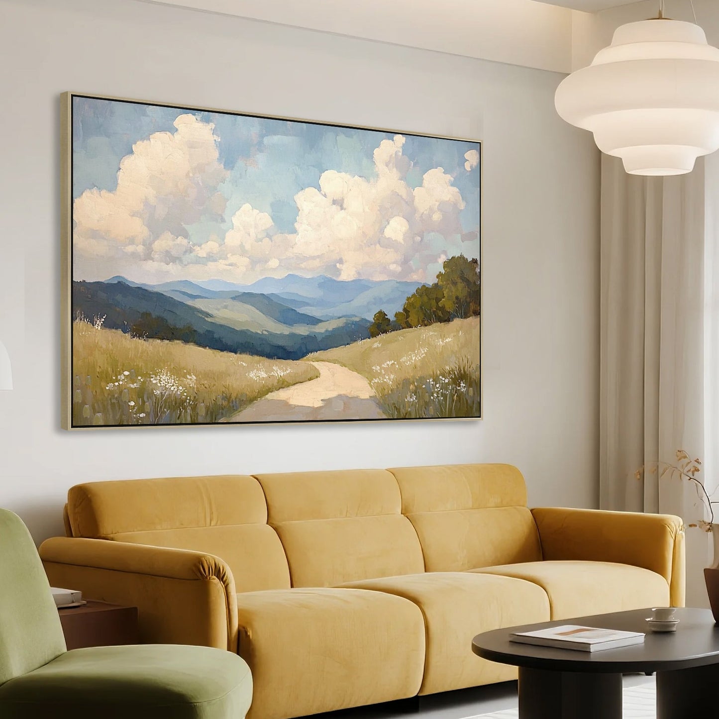 120 x 80cm Framed Canvas - Natural