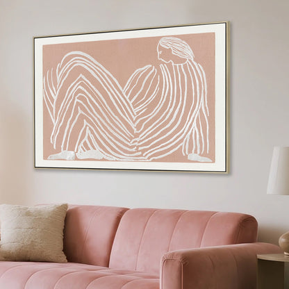 80 x 60cm Framed Canvas - Natural