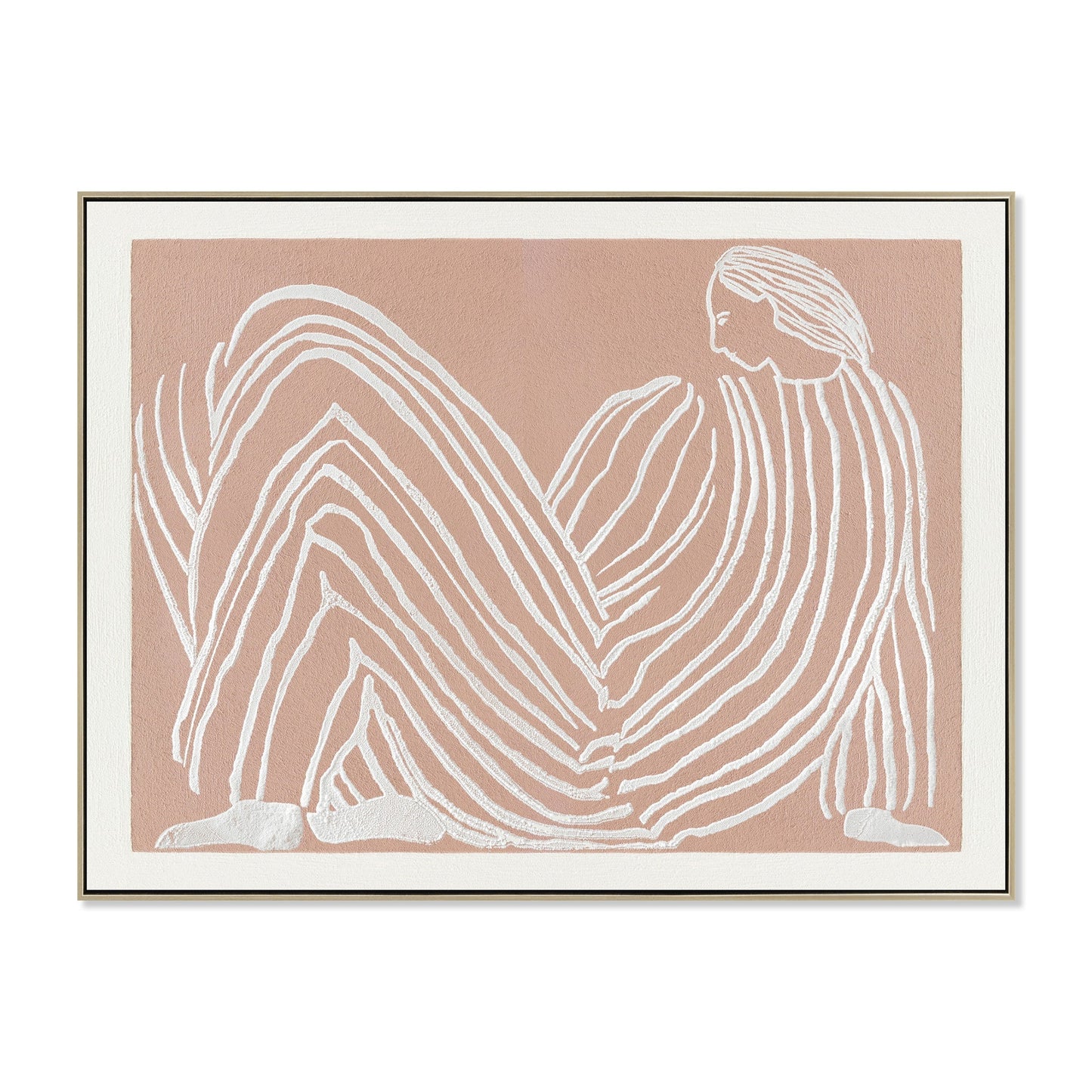 80 x 60cm Framed Canvas - Natural
