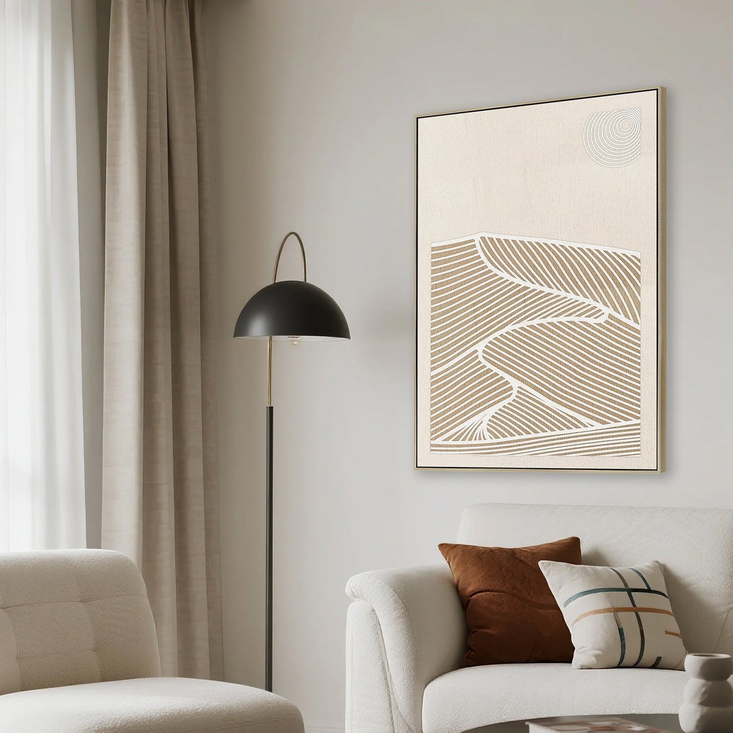 80 x 120cm Framed Canvas - Natural