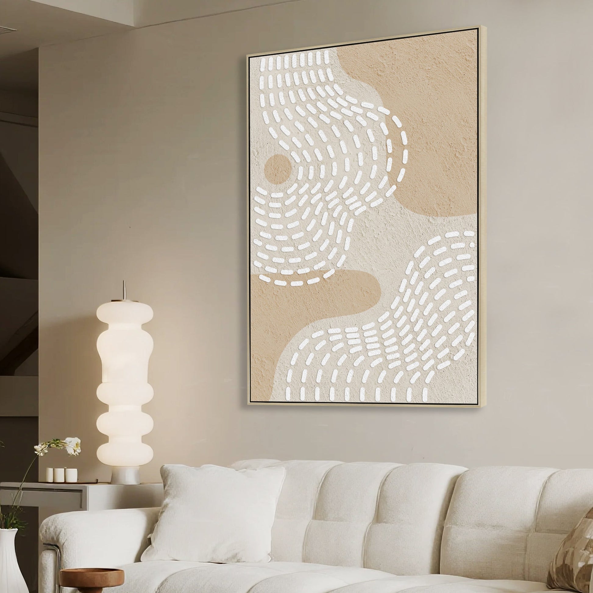 80 x 120cm Framed Canvas - Natural