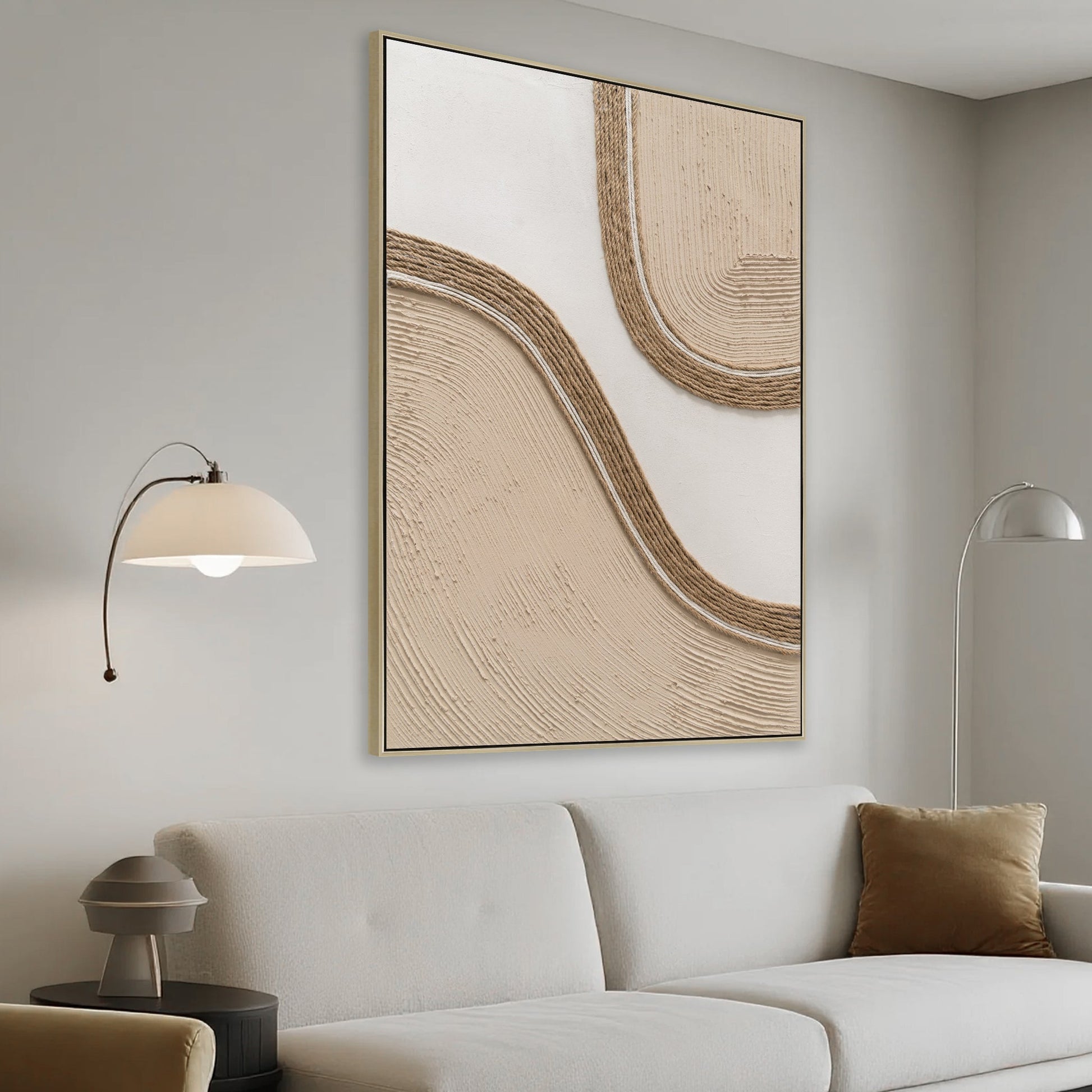 60 x 90cm Framed Canvas - Natural