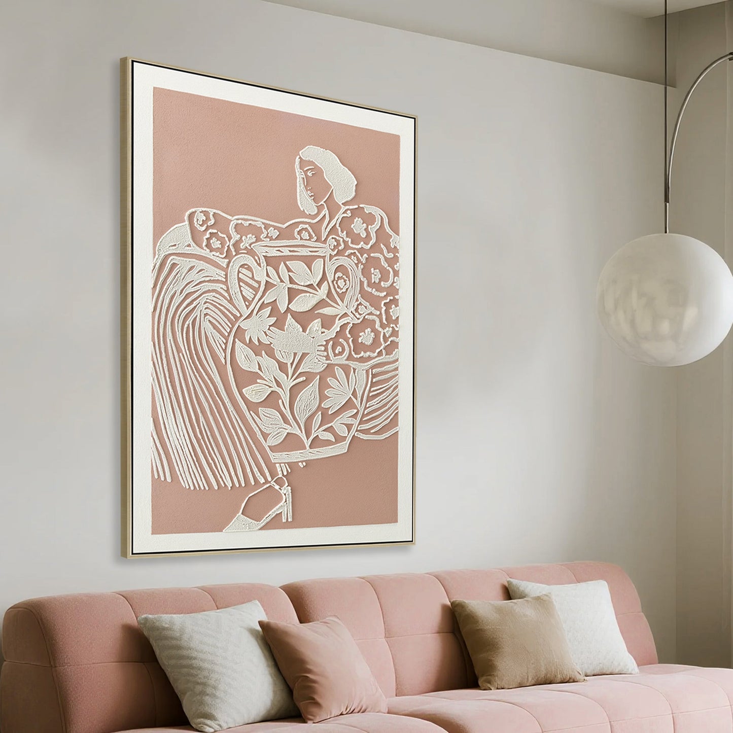 60 x 90cm Framed Canvas - Natural