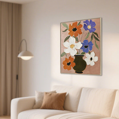 80 x 100cm Framed Canvas - Natural