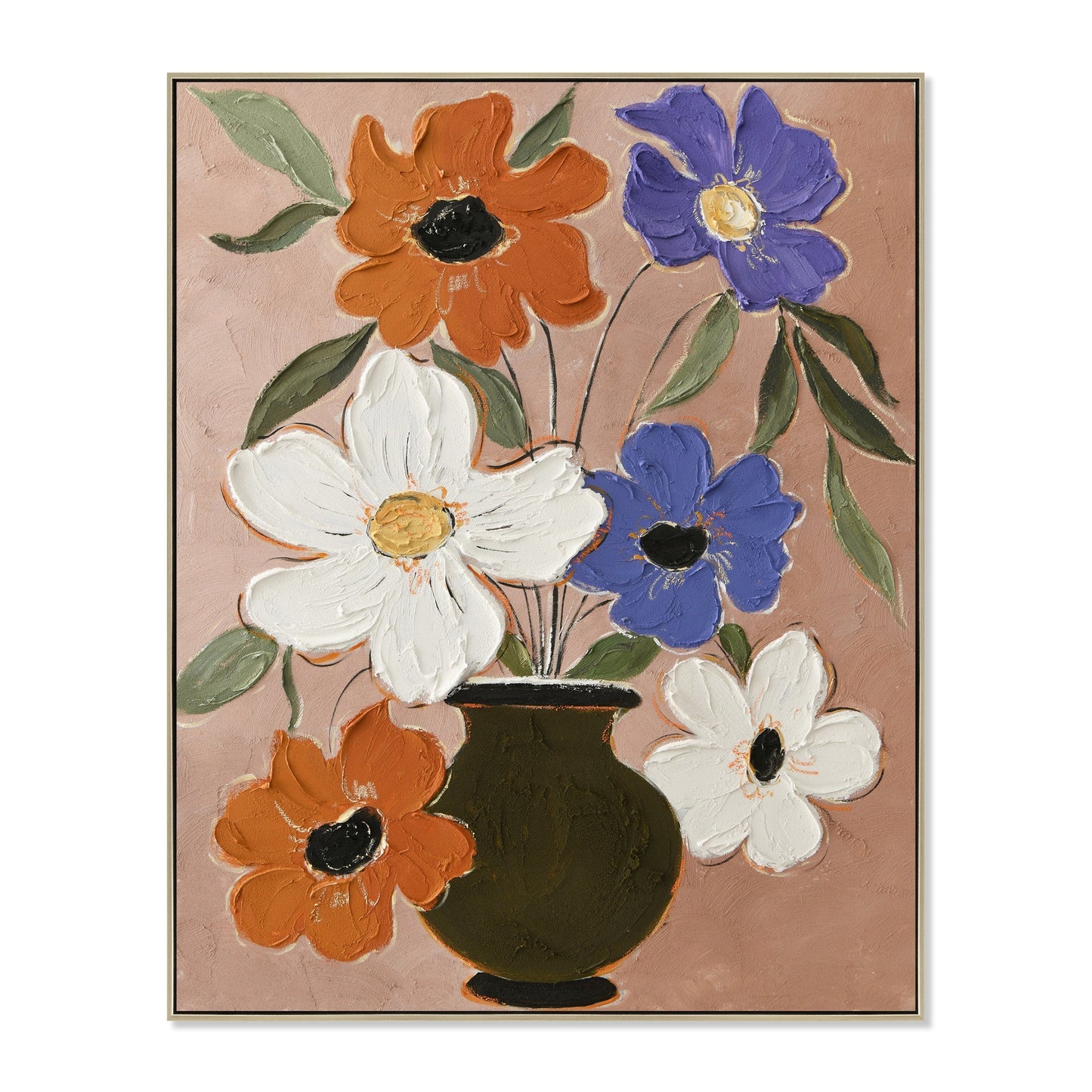 80 x 100cm Framed Canvas - Natural