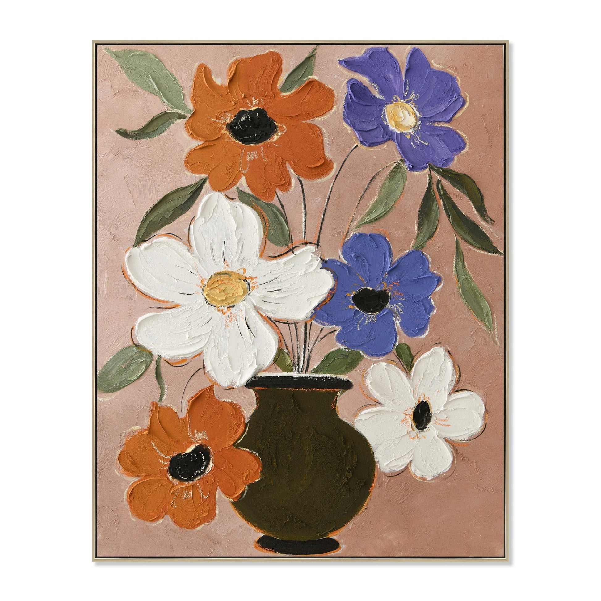 80 x 100cm Framed Canvas - Natural