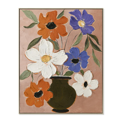 80 x 100cm Framed Canvas - Natural