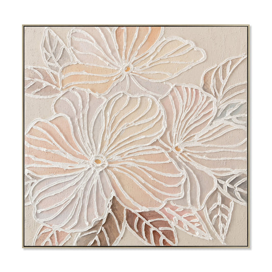 80 x 80cm Framed Canvas - Natural