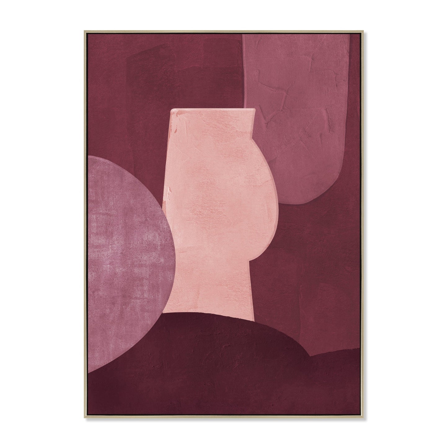 100 x 140cm Framed Canvas - Natural