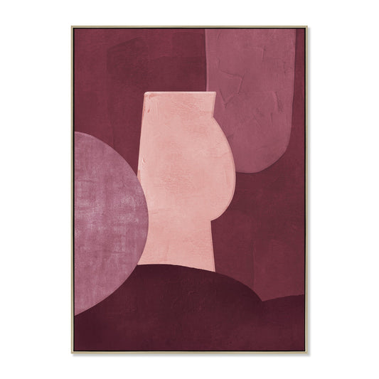 100 x 140cm Framed Canvas - Natural