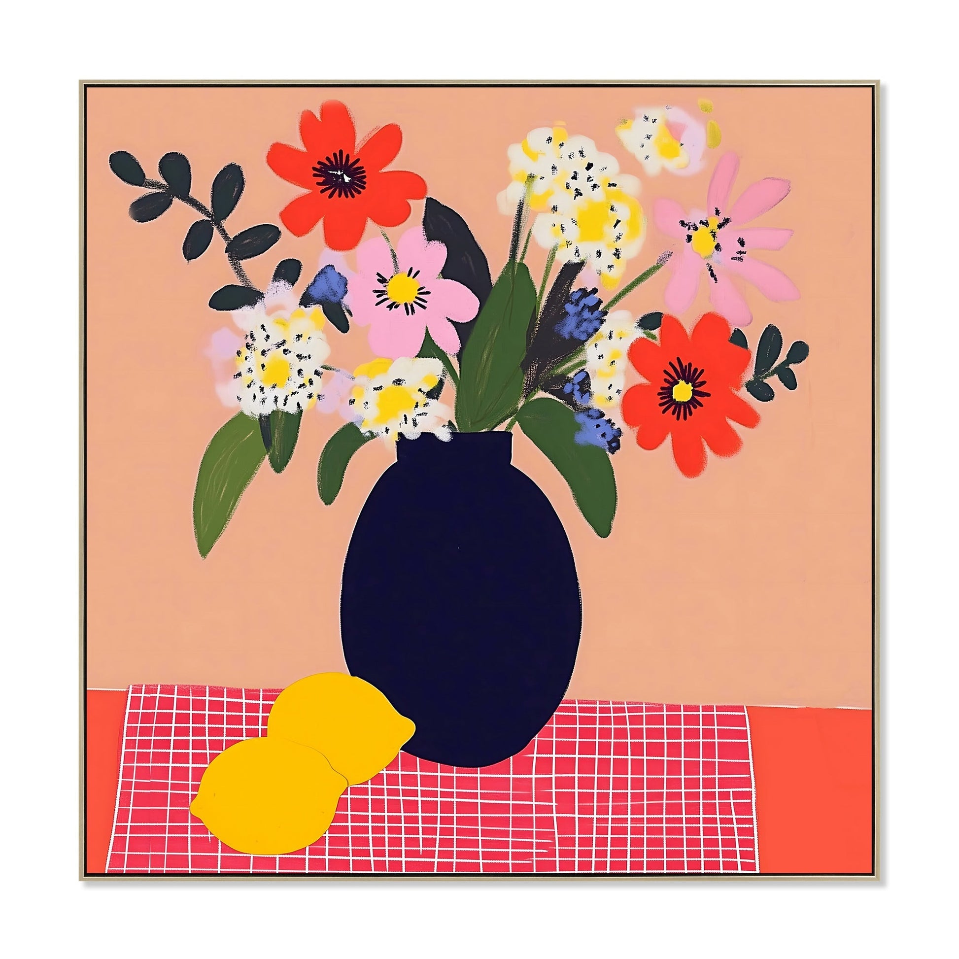 60 x 60cm Framed Canvas - Natural