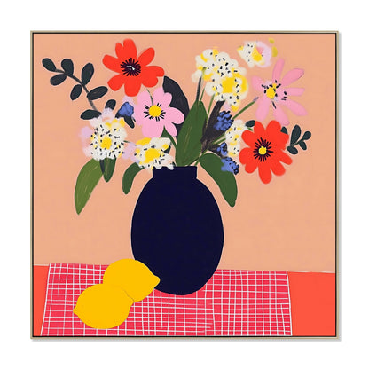 60 x 60cm Framed Canvas - Natural