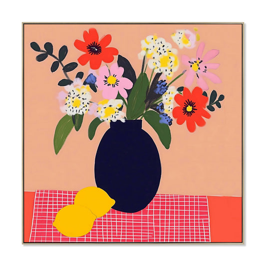 60 x 60cm Framed Canvas - Natural