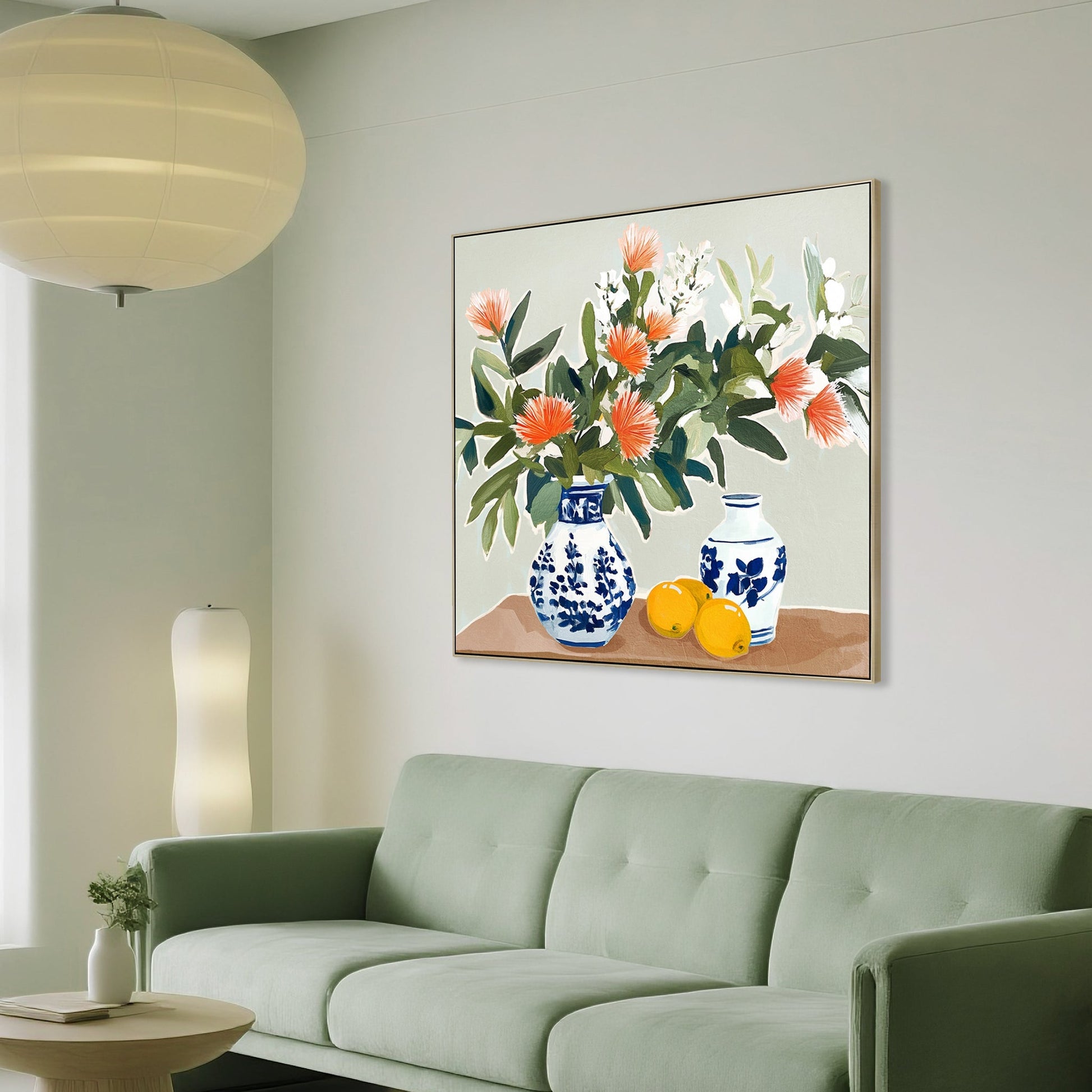 80 x 80cm Framed Canvas - Natural