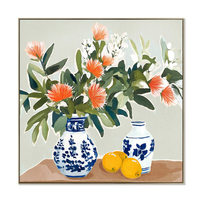 80 x 80cm Framed Canvas - Natural