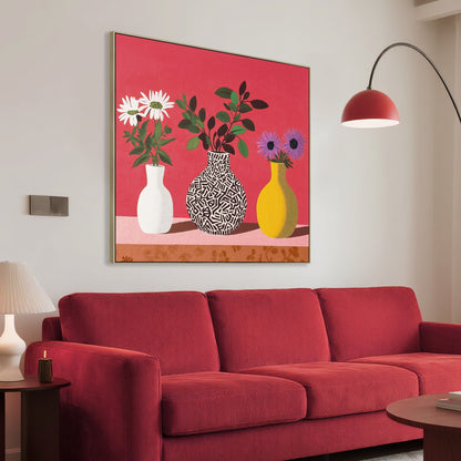 40 x 40cm Framed Canvas - Natural