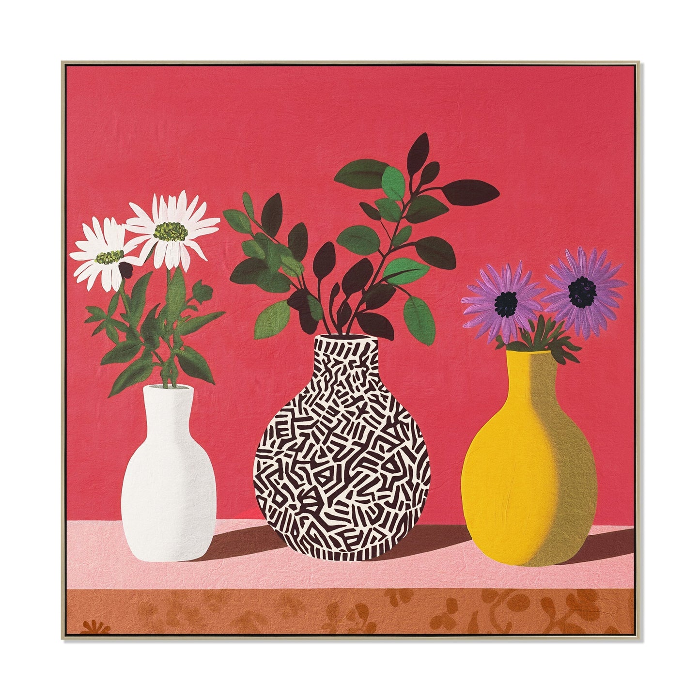40 x 40cm Framed Canvas - Natural