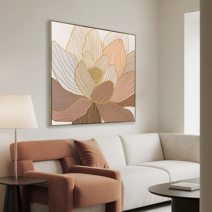 80 x 80cm Framed Canvas - Natural