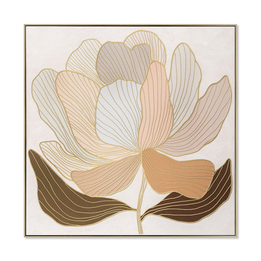 80 x 80cm Framed Canvas - Natural