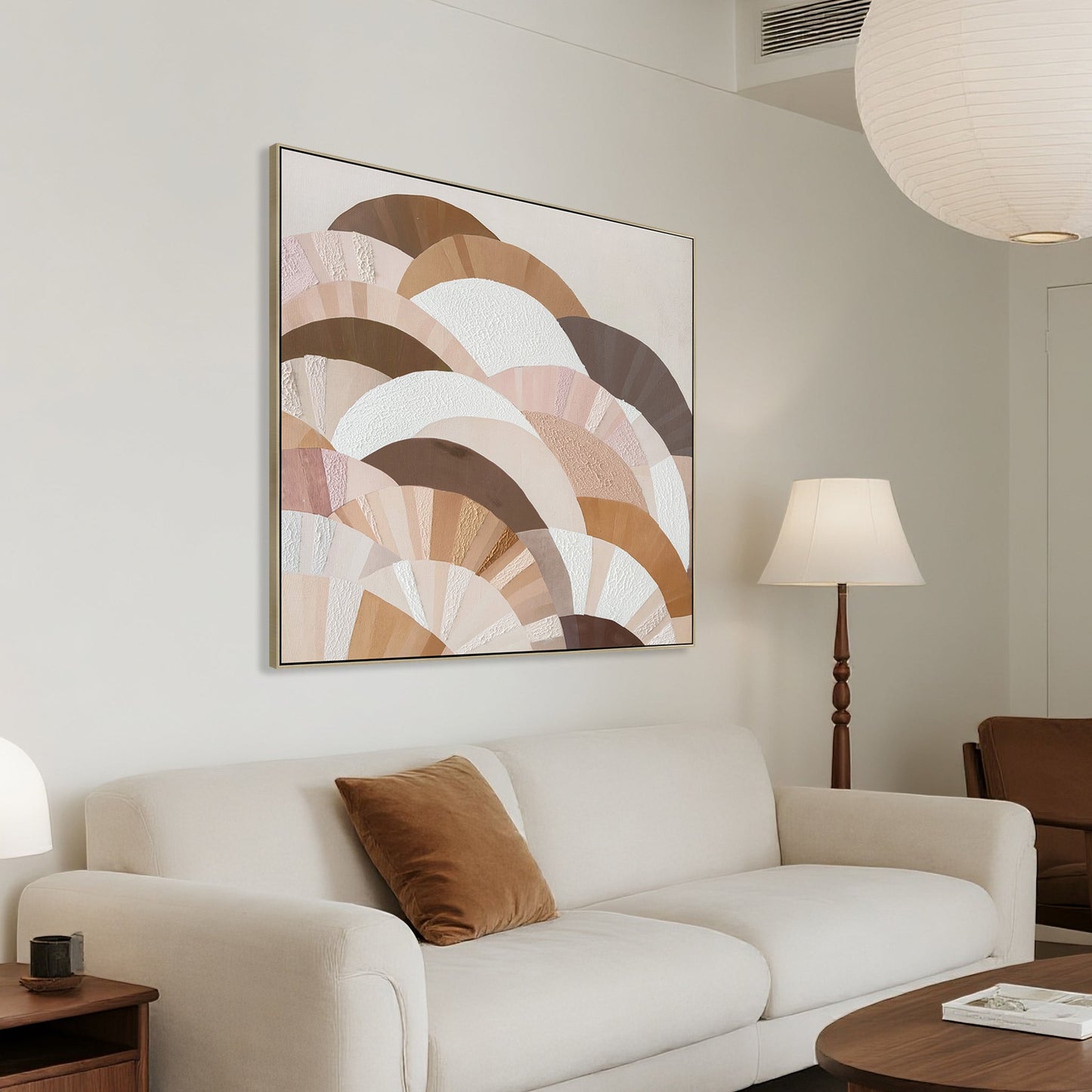 80 x 80cm Framed Canvas - Natural