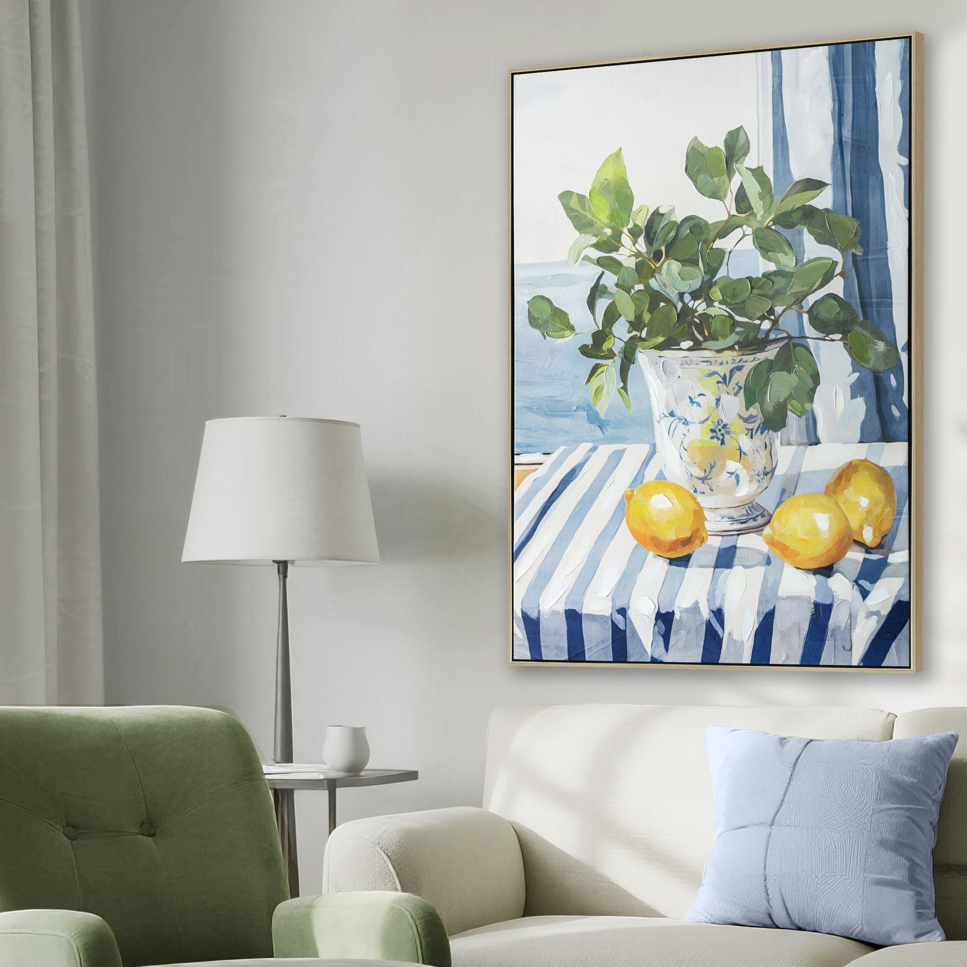 60 x 90cm Framed Canvas - Natural