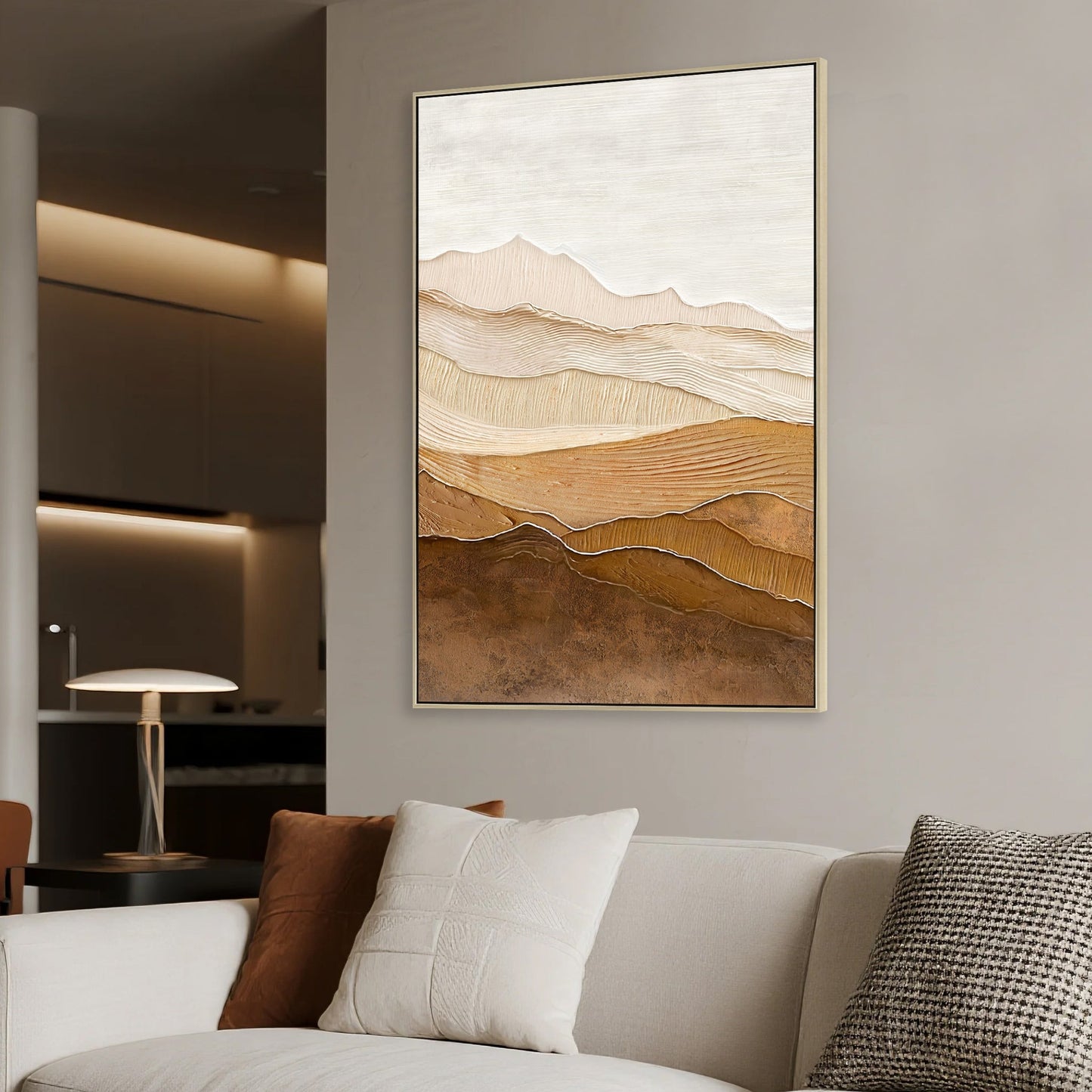 80 x 120cm Framed Canvas - Natural