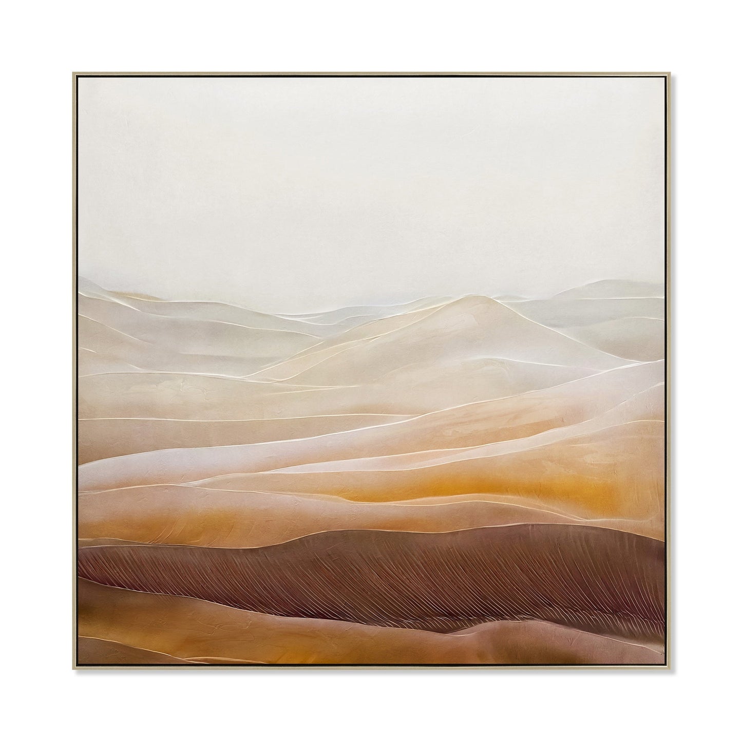 100 x 100cm Framed Canvas - Natural