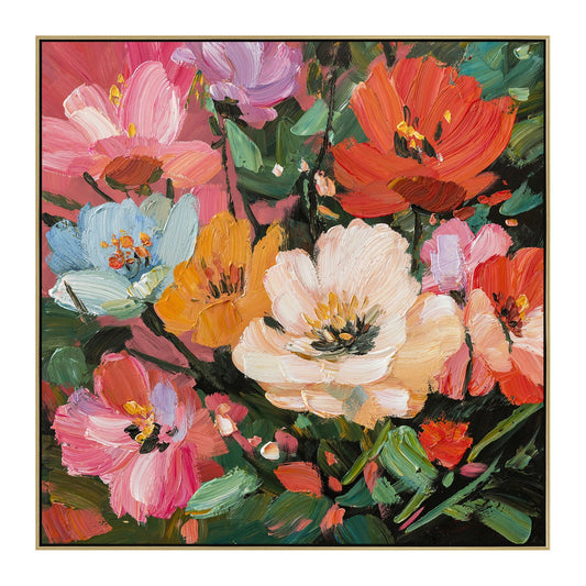 80 x 80cm Framed Canvas - Light Natural