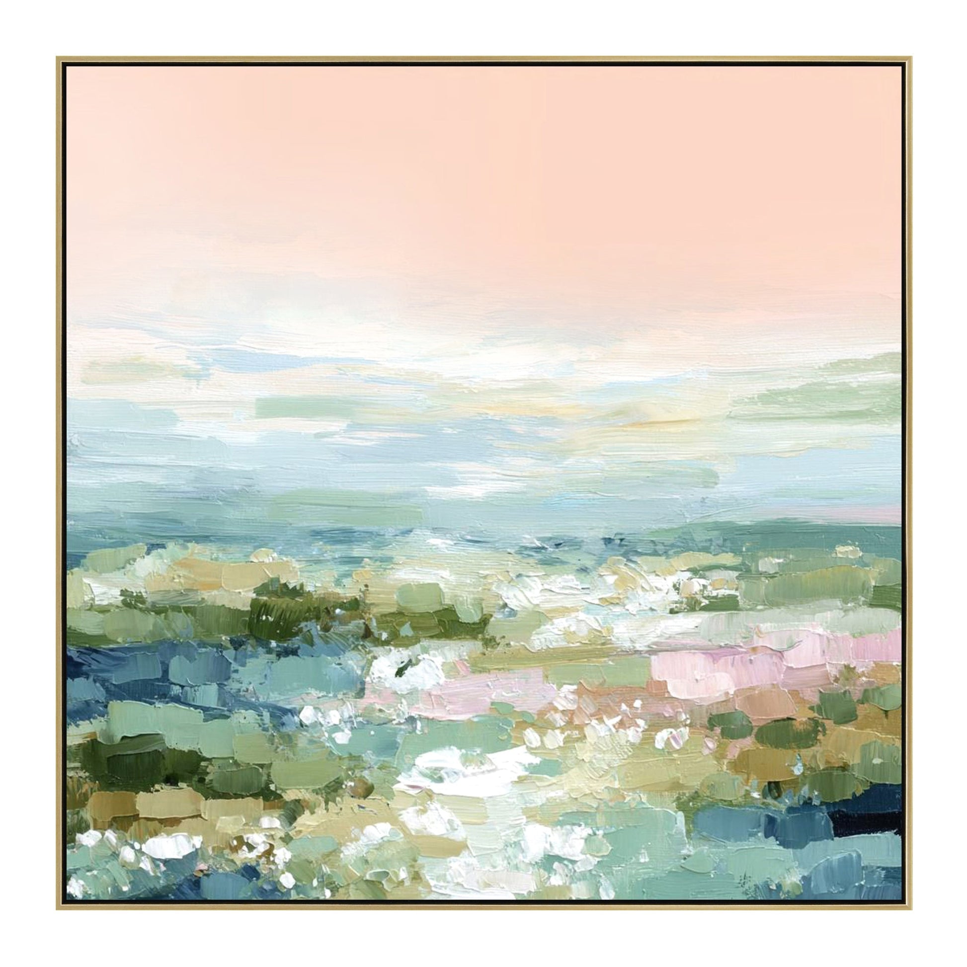 100 x 100cm Framed Canvas - Light Natural