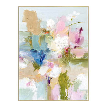 90 x 120cm Framed Canvas - Light Natural
