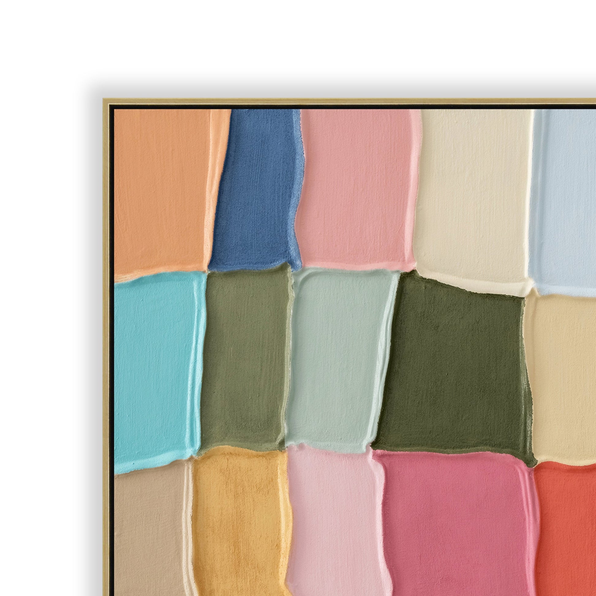 100 x 100cm Framed Canvas - Light Natural