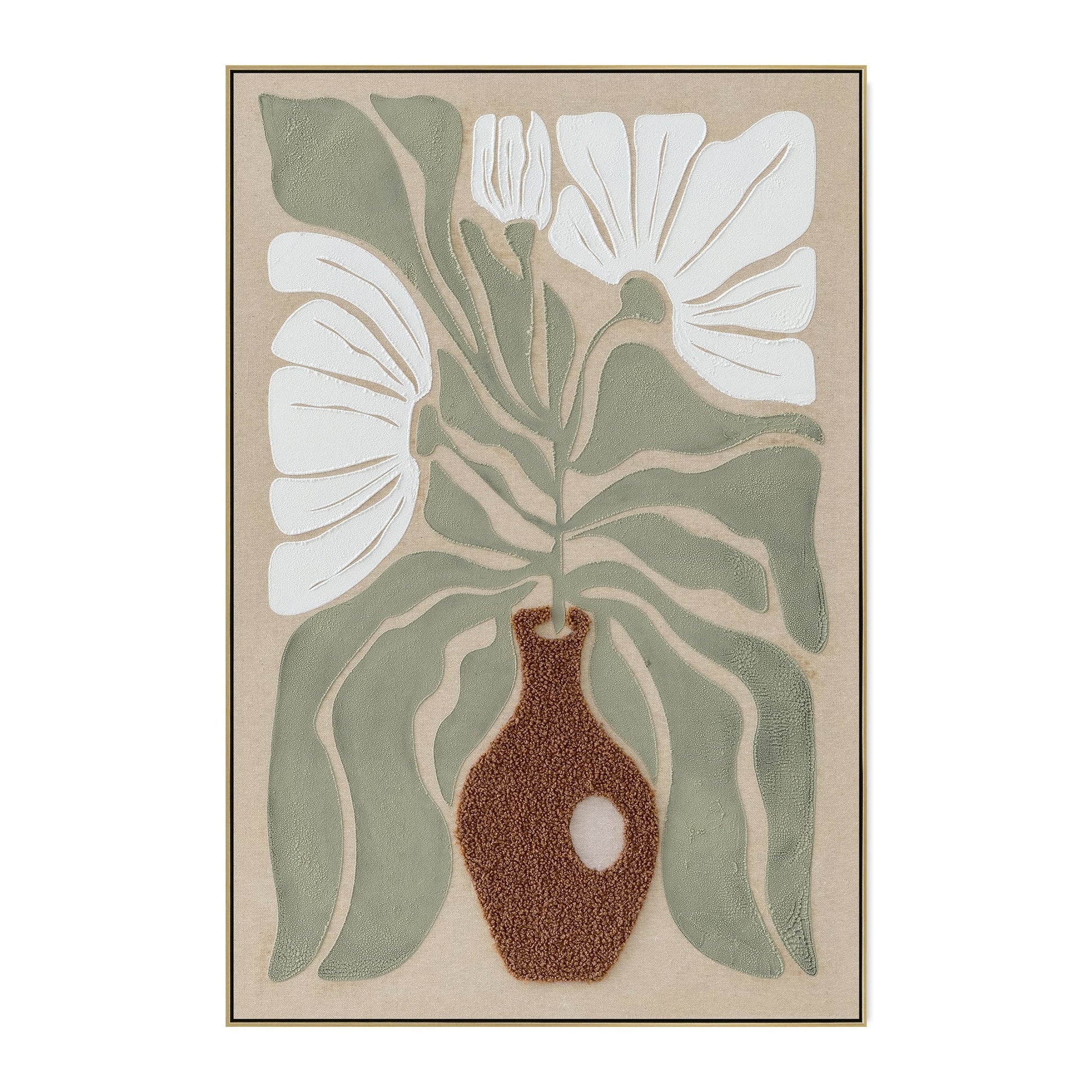 60 x 90cm Framed Canvas - Light Natural