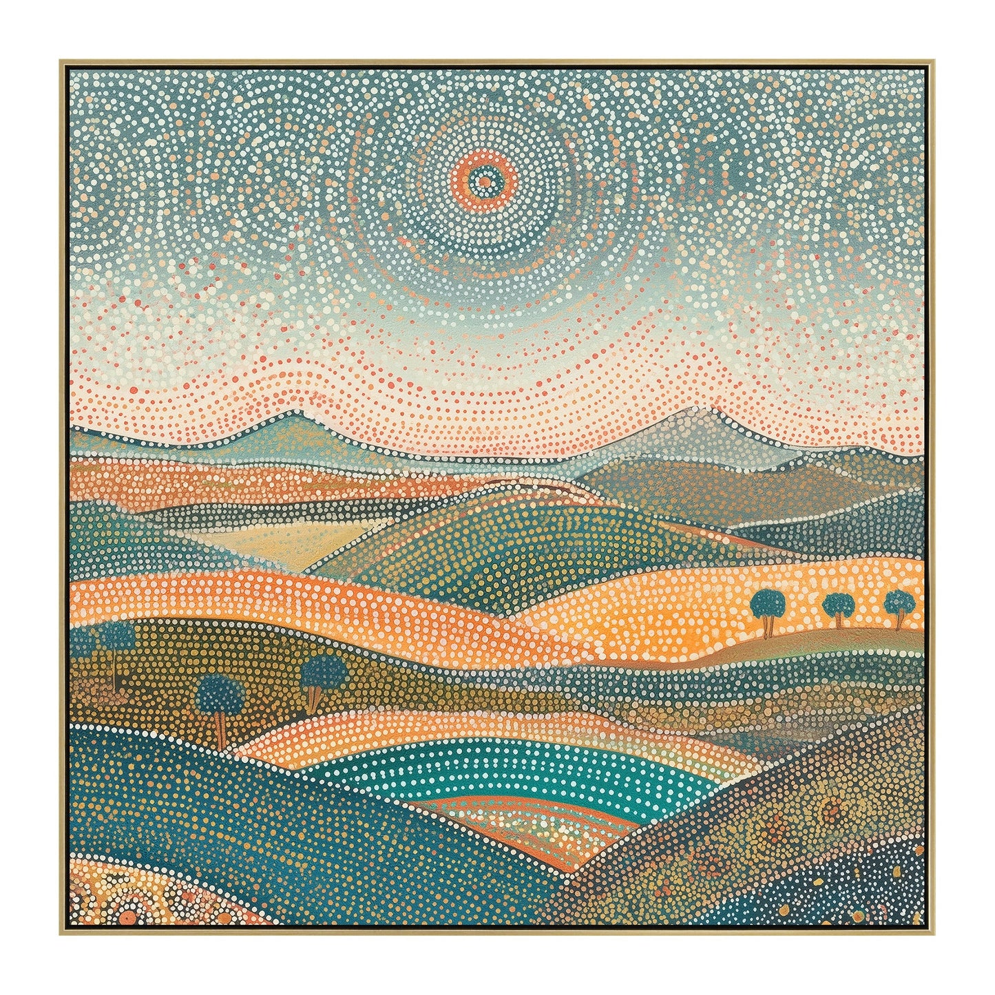 80 x 80cm Framed Canvas - Light Natural