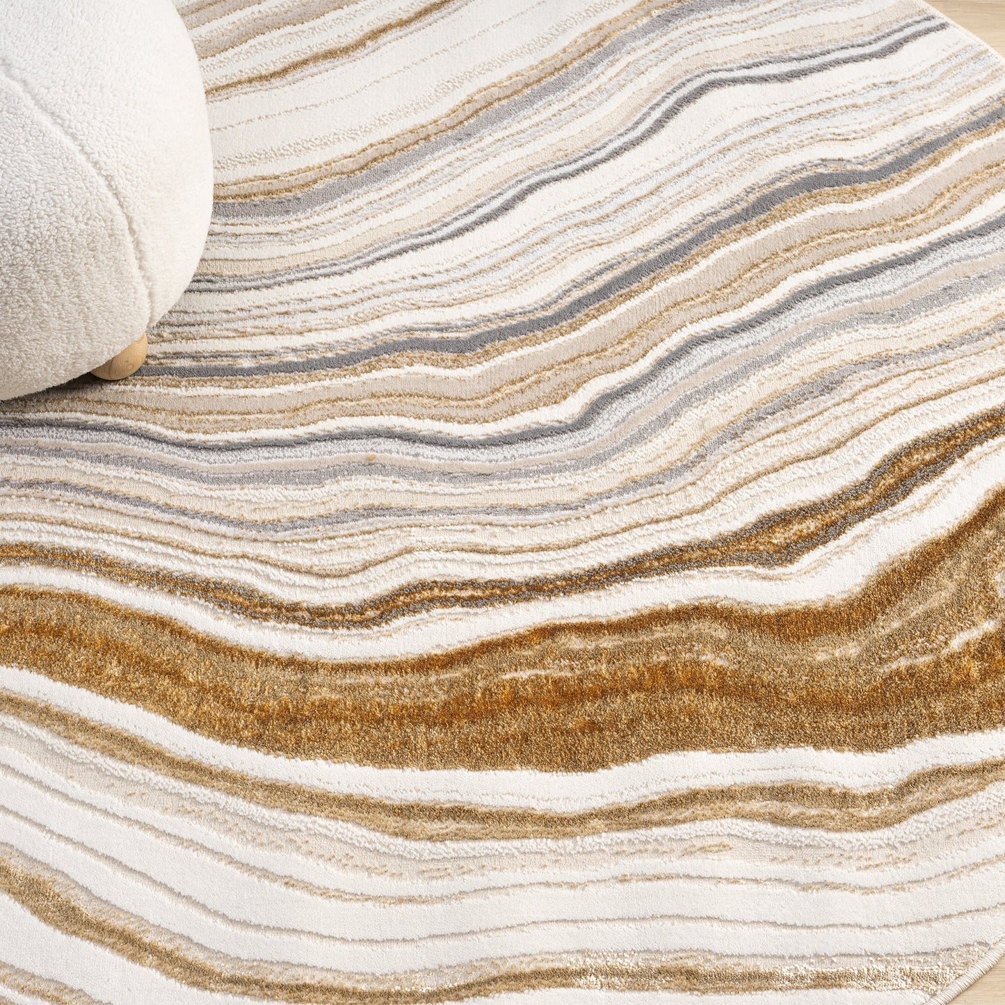 Amber 185 Stone Round Rug