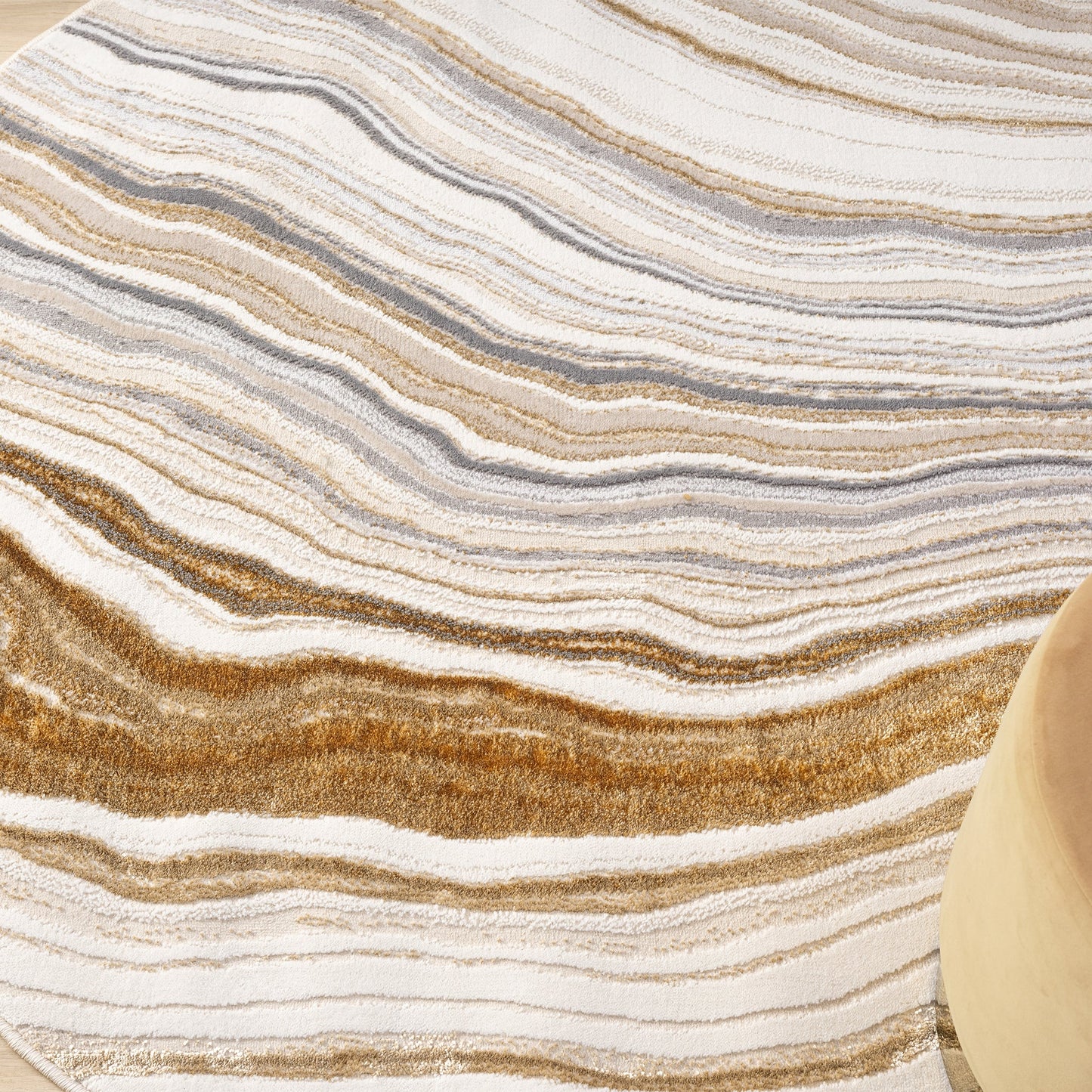 Amber 185 Stone Round Rug