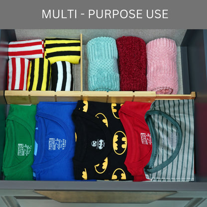 Bamboo Drawer Organisers with Inserts - 4 Pack