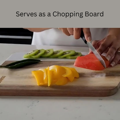Acacia Wood & Marble Decorative Serving and Cutting Board