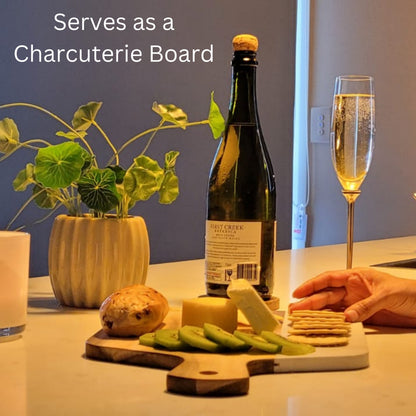 Acacia Wood & Marble Decorative Charcuterie and Cutting Board