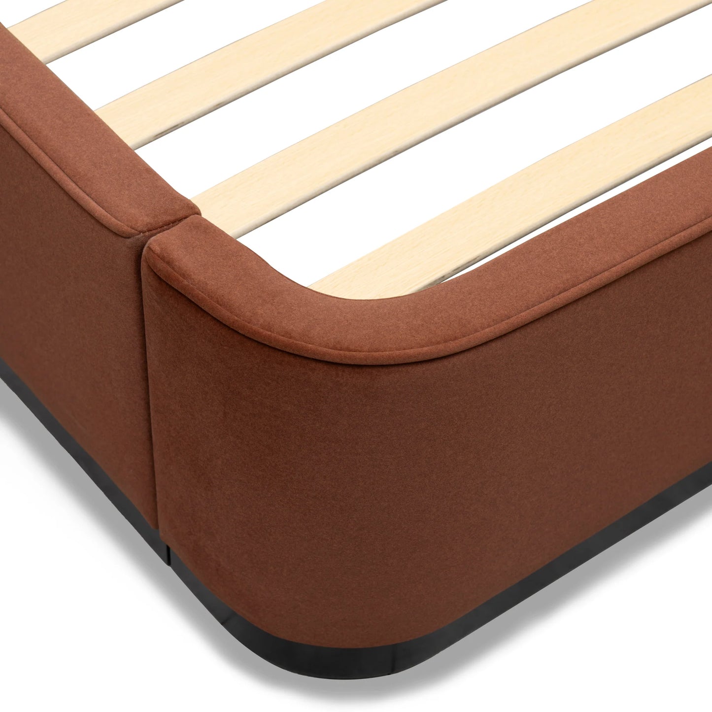 Queen Bed Frame - Burnt Maroon