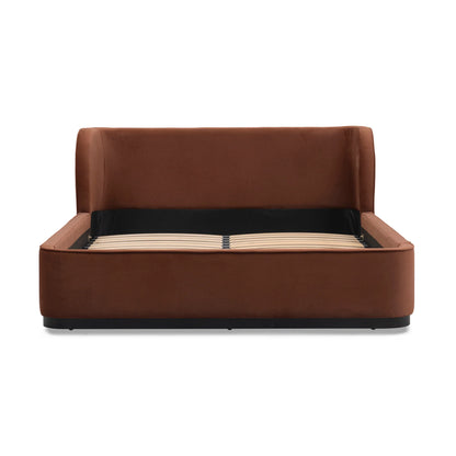 Queen Bed Frame - Burnt Maroon