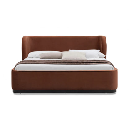 Queen Bed Frame - Burnt Maroon