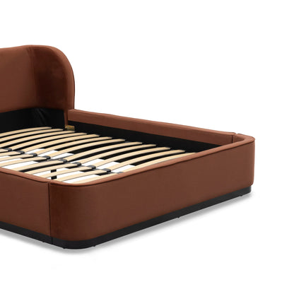 Queen Bed Frame - Burnt Maroon