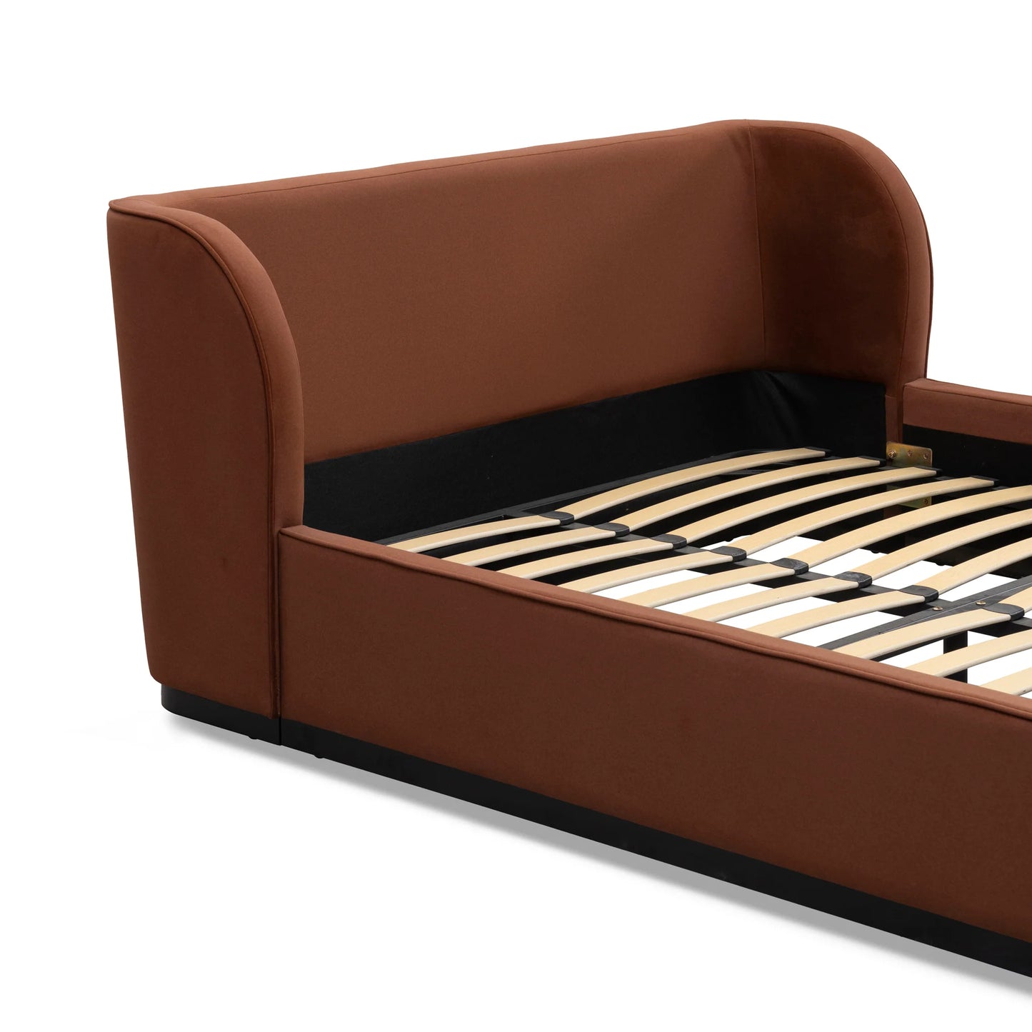 Queen Bed Frame - Burnt Maroon