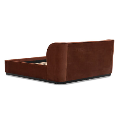Queen Bed Frame - Burnt Maroon
