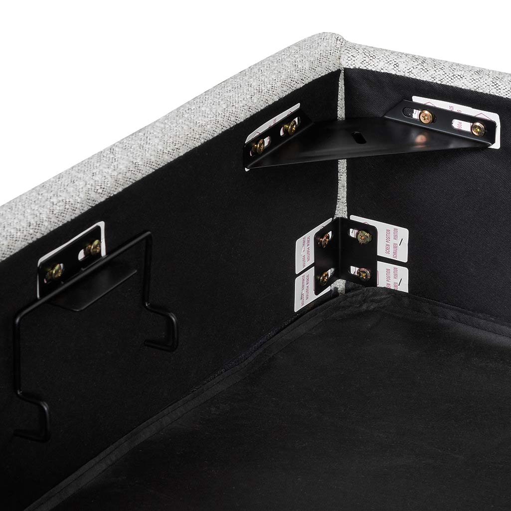 Single Sized Bed Frame - Cloudy Pepper Boucle with Storage