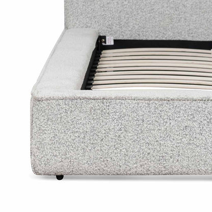 Queen Sized Bed Frame - Cloudy Pepper Boucle