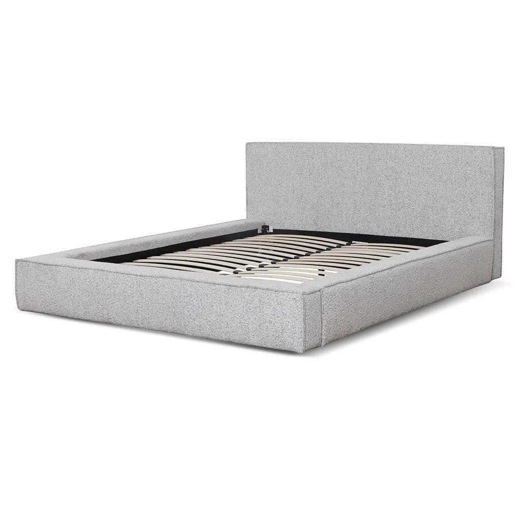 Queen Sized Bed Frame - Cloudy Pepper Boucle