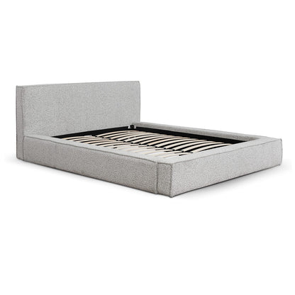 Queen Sized Bed Frame - Cloudy Pepper Boucle